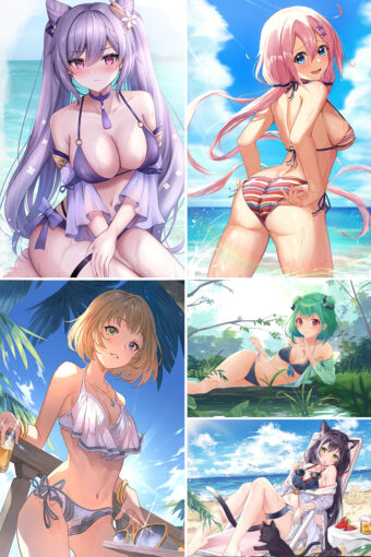 Swimsuit Girl Anime Posters Ver11