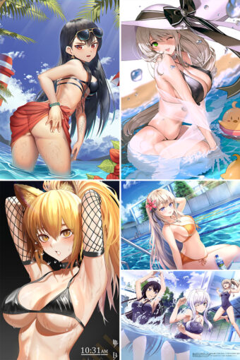 Swimsuit Girl Anime Posters Ver14