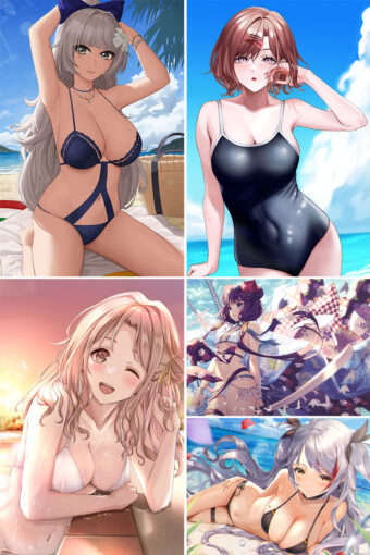 Swimsuit Girl Anime Posters Ver16