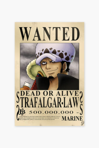 One Piece Trafalgar Law Wanted Poster